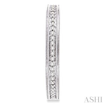 1/4 Ctw Round Cut Diamond Hoop Earrings in Sterling Silver