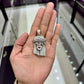 10k  white Gold and diamond Jesus pendant 2.95 with chain