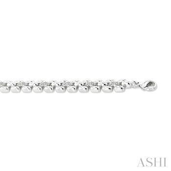 1/6 Ctw Bold Panther Link Round Cut Diamond Fashion Bracelet in Sterling Silver