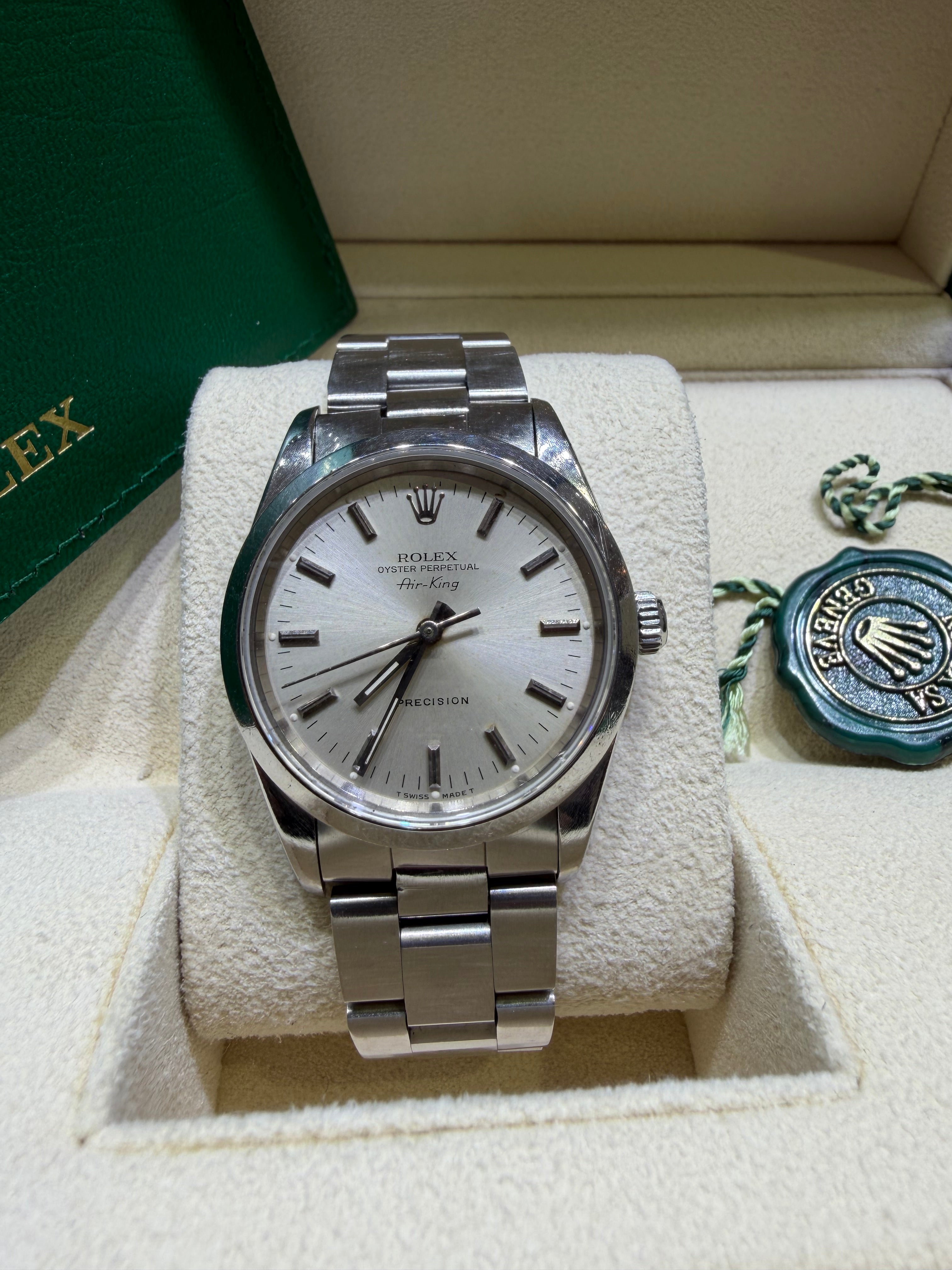 Rolex Air King SS 14000 Silver Dial – Monica Jewelers display picture 1