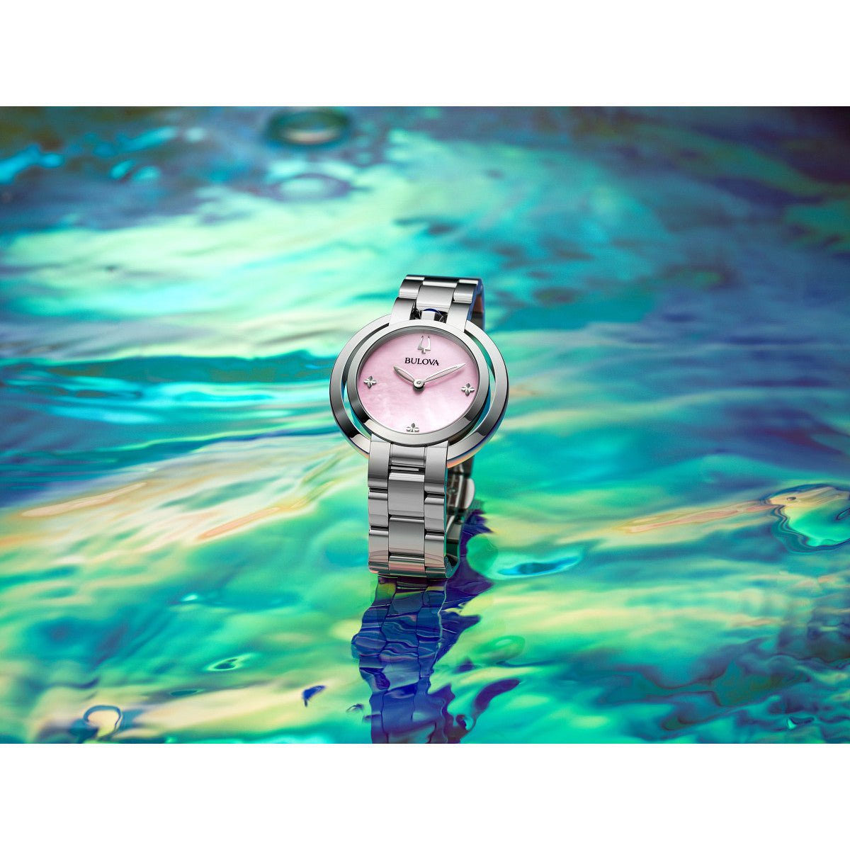 Bulova Rubaiyat 96L338, 30mm mother-of-pearl dial stainless steel, Ladies