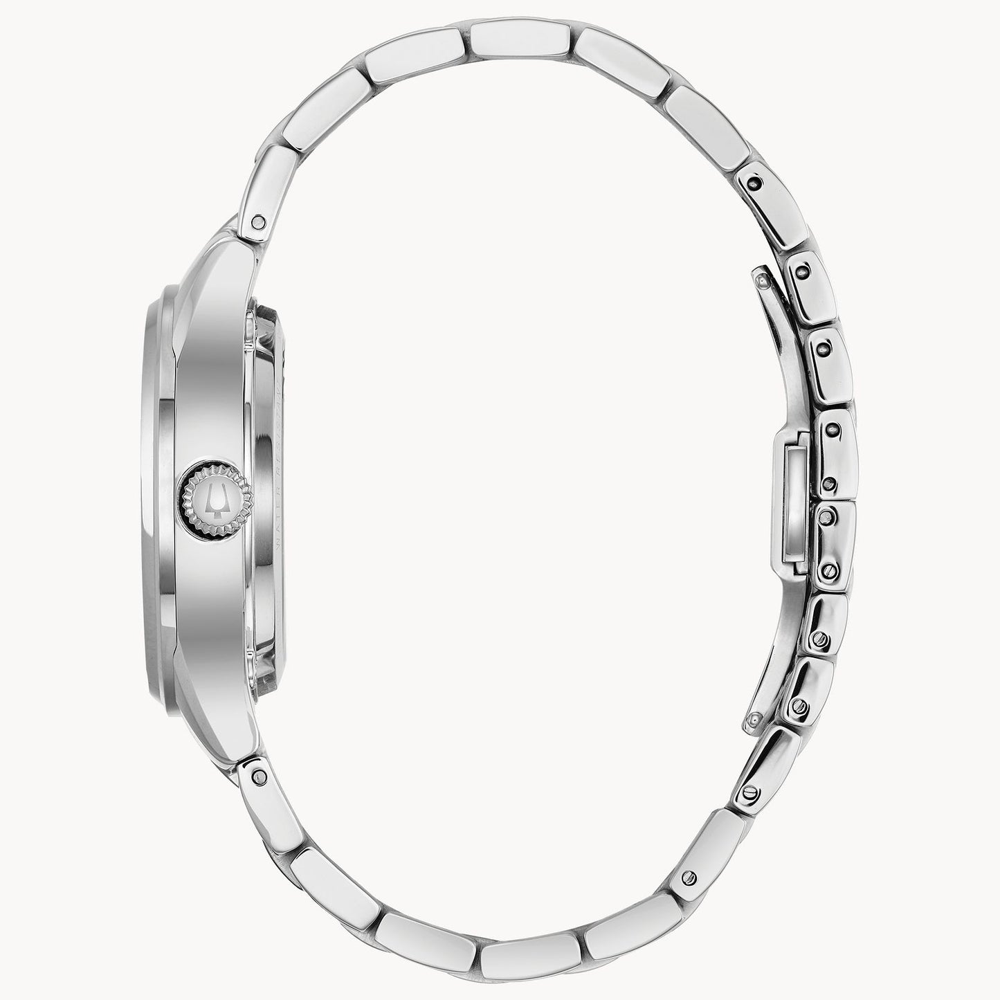 Bulova Ladies stainless Diamond automatic Mother of pearl watch 96P181