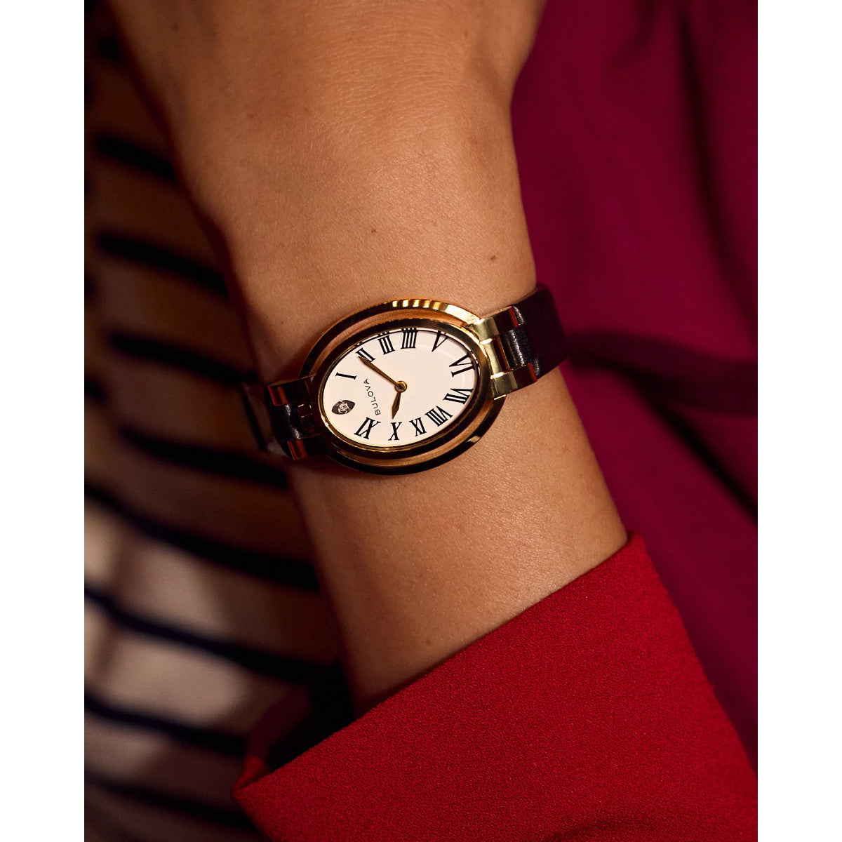 Bulova Rubaiyat 97P180, 28.8mm white dial stainless steel, Ladies