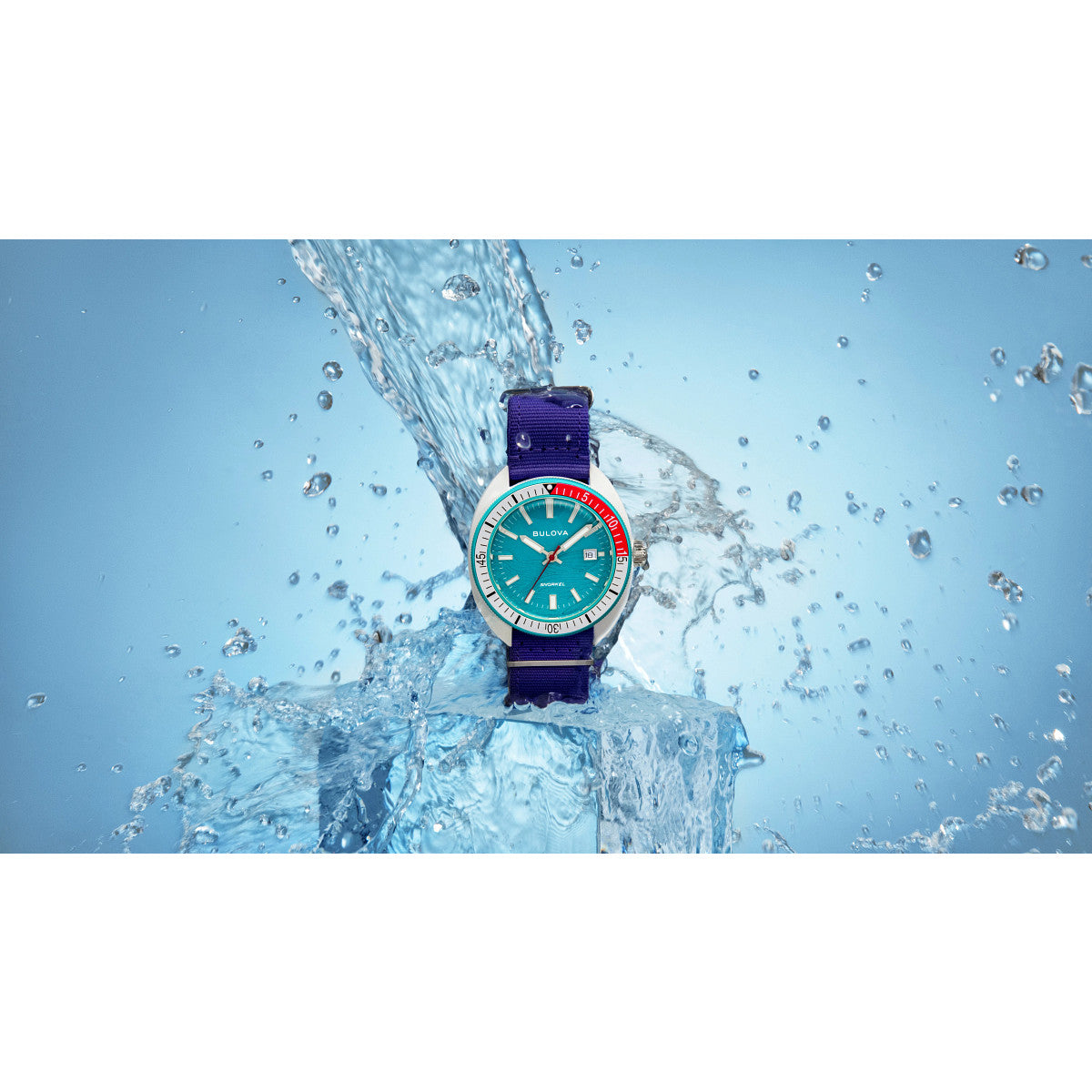 Bulova Oceanographer 98B447, 41mm teal dial hybrid-ceramic, Mens