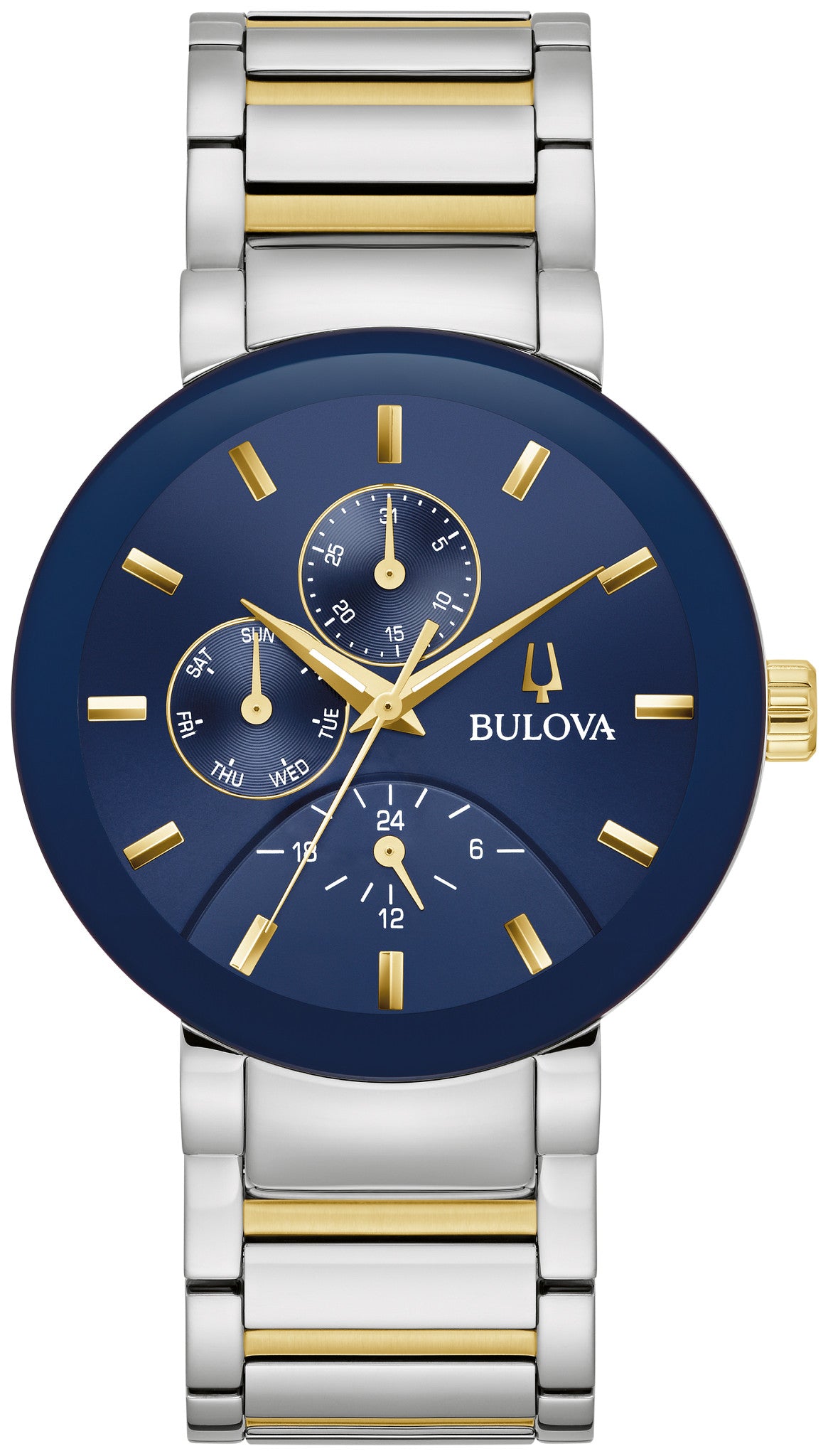 Bulova Futuro 98C148, blue dial stainless steel, Mens