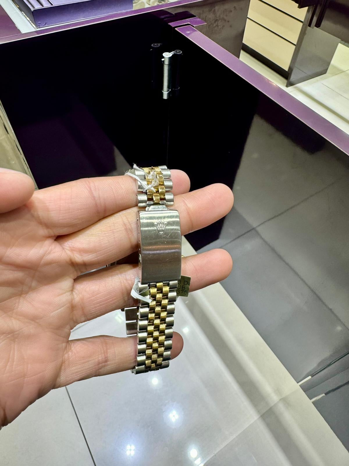 Diamond Gold Rolex Watch Unisex 16233 | 36Mm | Gray Baguette Diamond Dial | Two Row 3 Carat Bezel | Jubilee Band