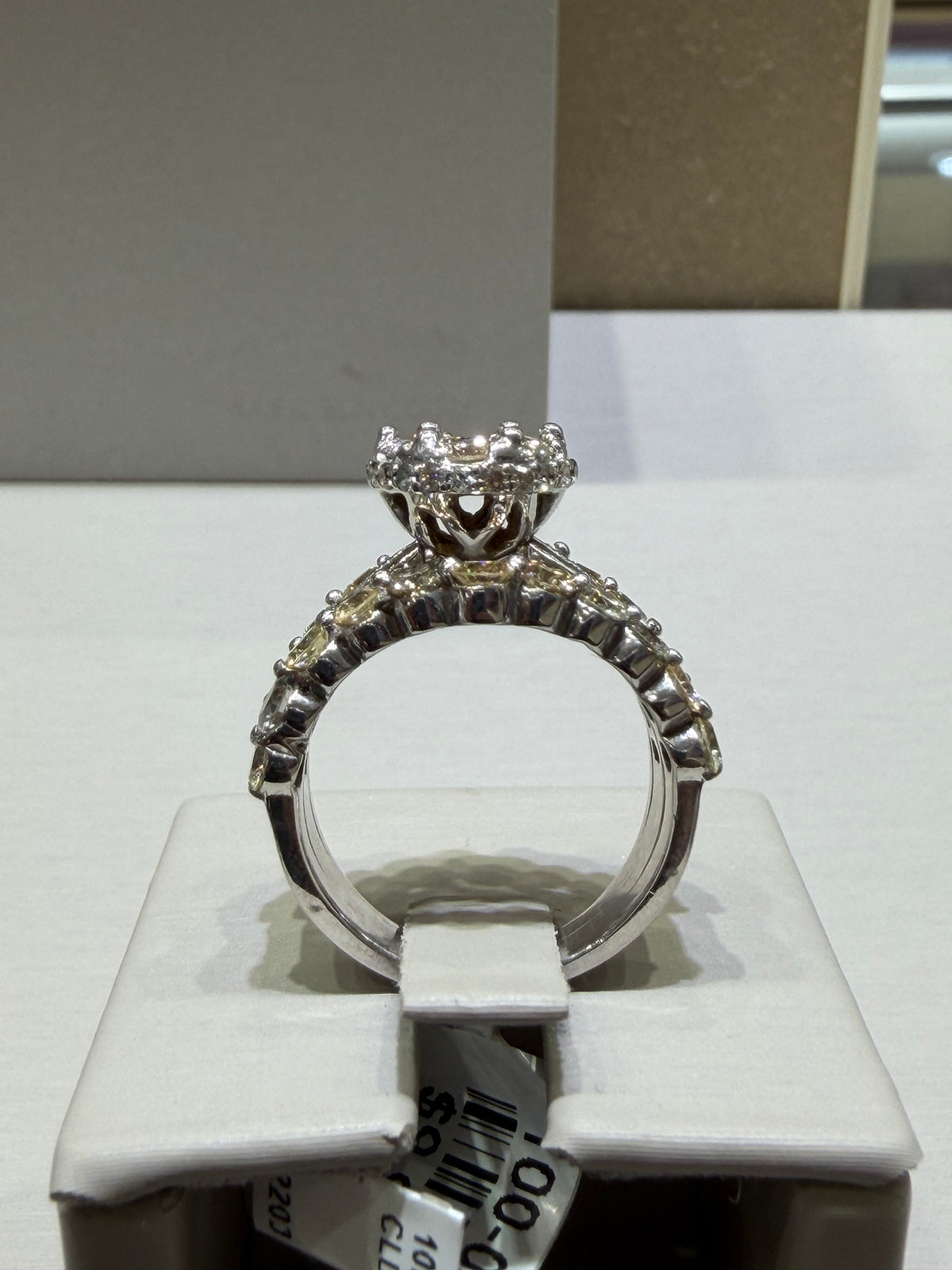 10K White Gold 4.00 CTW Natural Diamond Round & Baguette Triple-Row Engagement Ring - H-I Color, SI Clarity