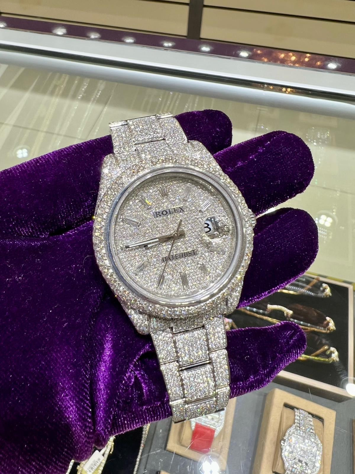 Diamond Iced Out Rolex Datejust 41 20 Carats Of Diamonds