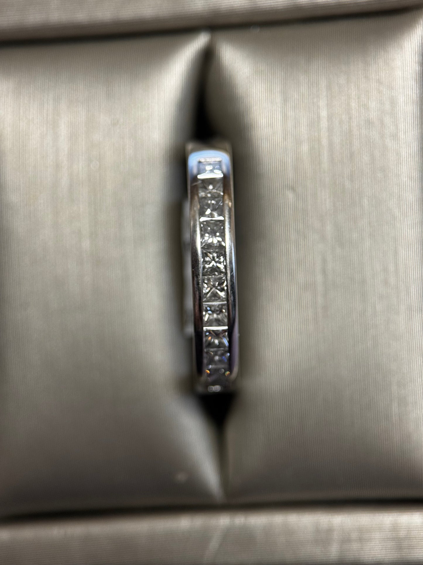 Ladies 14K White Gold Princess Cut Diamond Wedding Band Engagement Ring 0.50 Ct