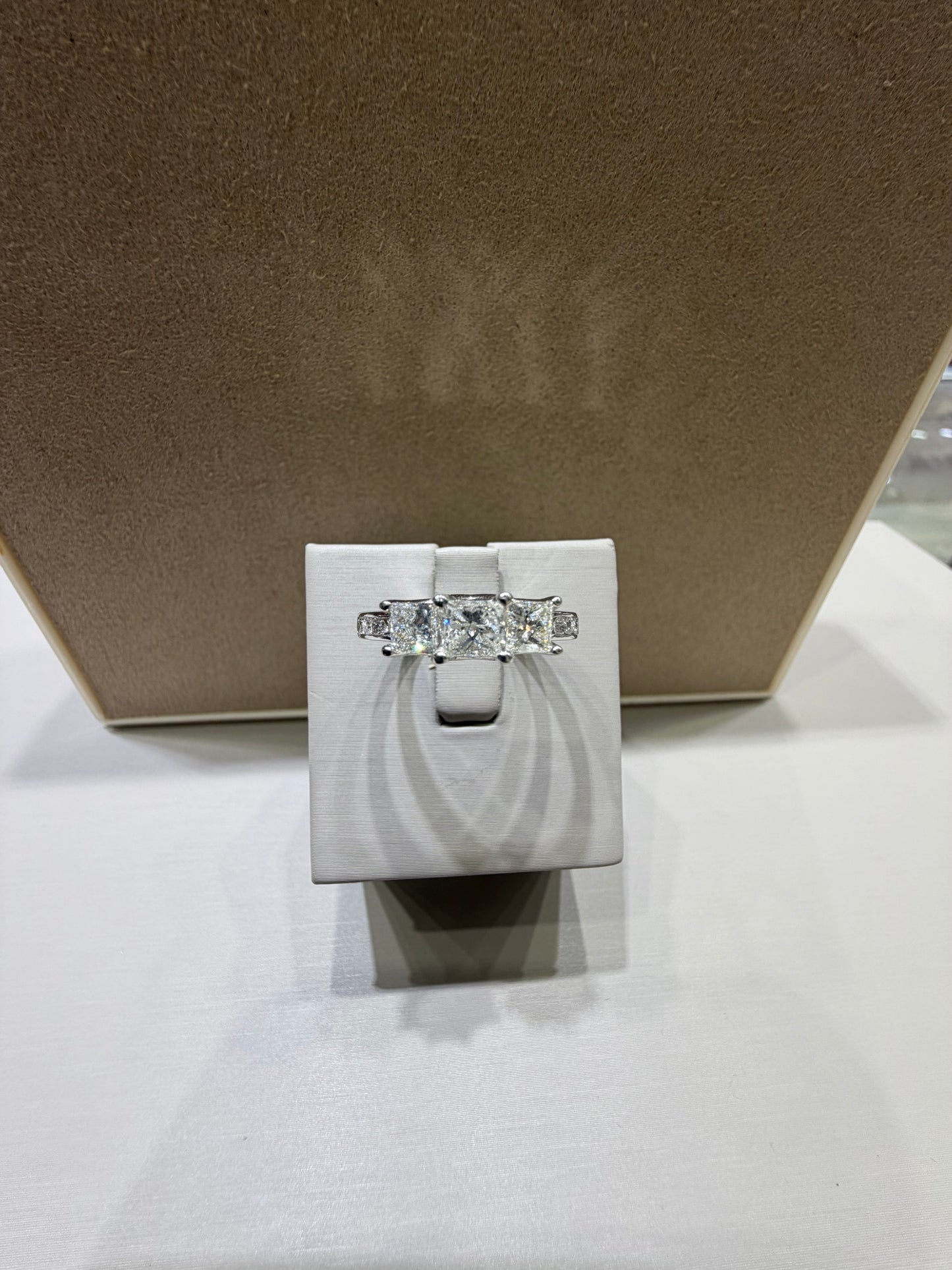 1.50 CTW Princess Cut Three-Stone Diamond Engagement Ring | 14K White Gold