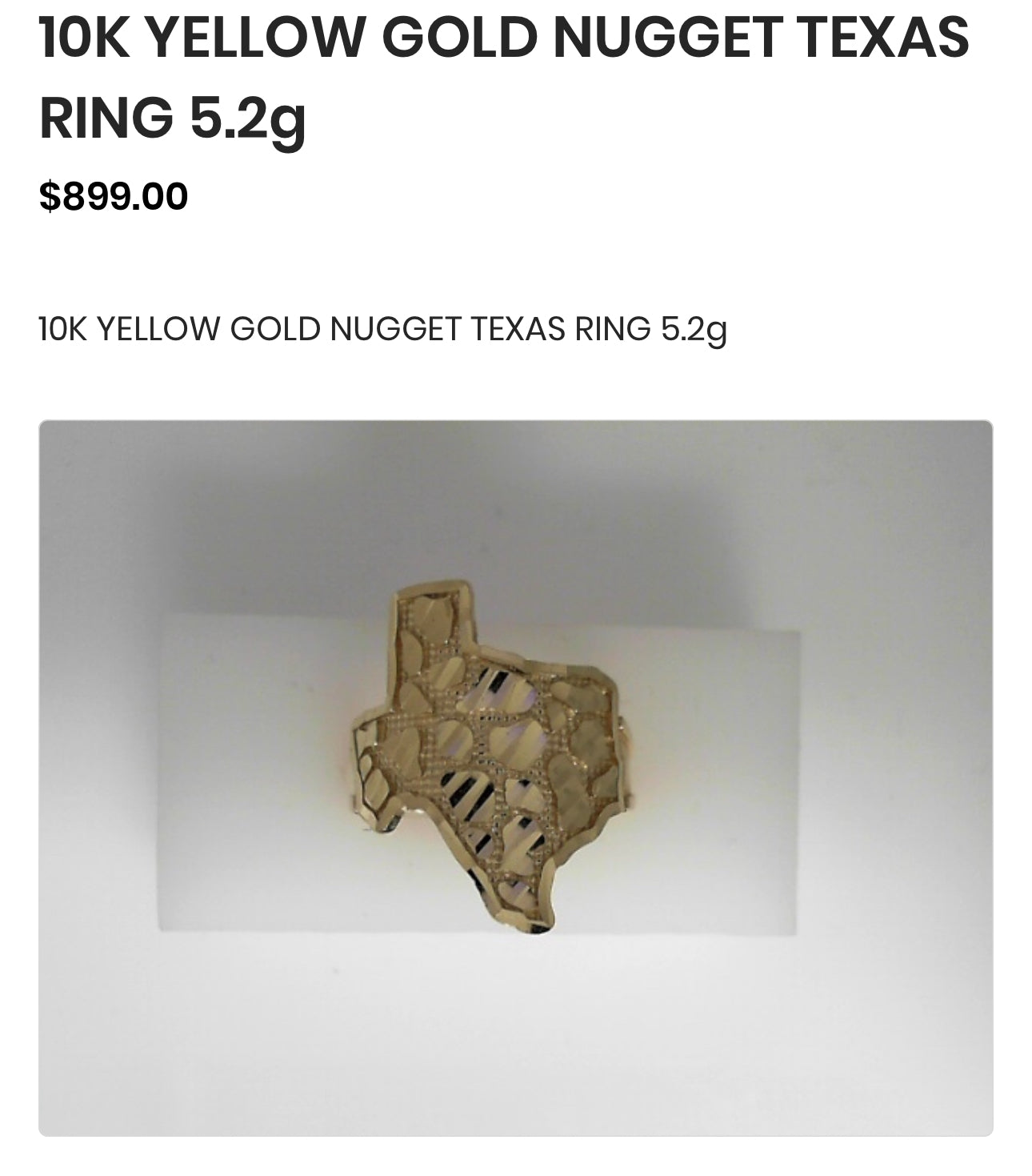 10k nugget ring