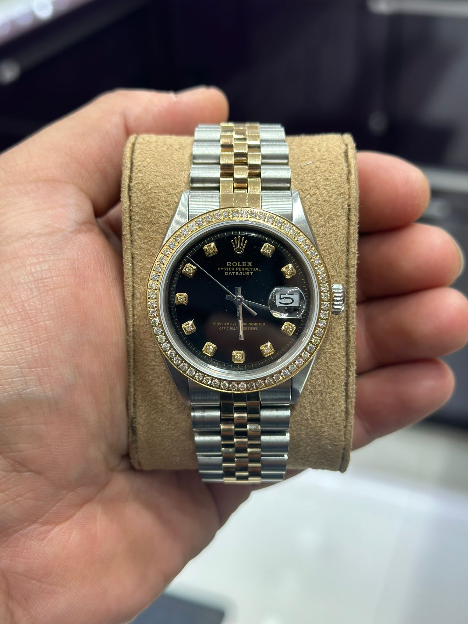 Perpetual Datejust 36 Gold Rolex Diamond Bezel Rolex Datejust 36mm