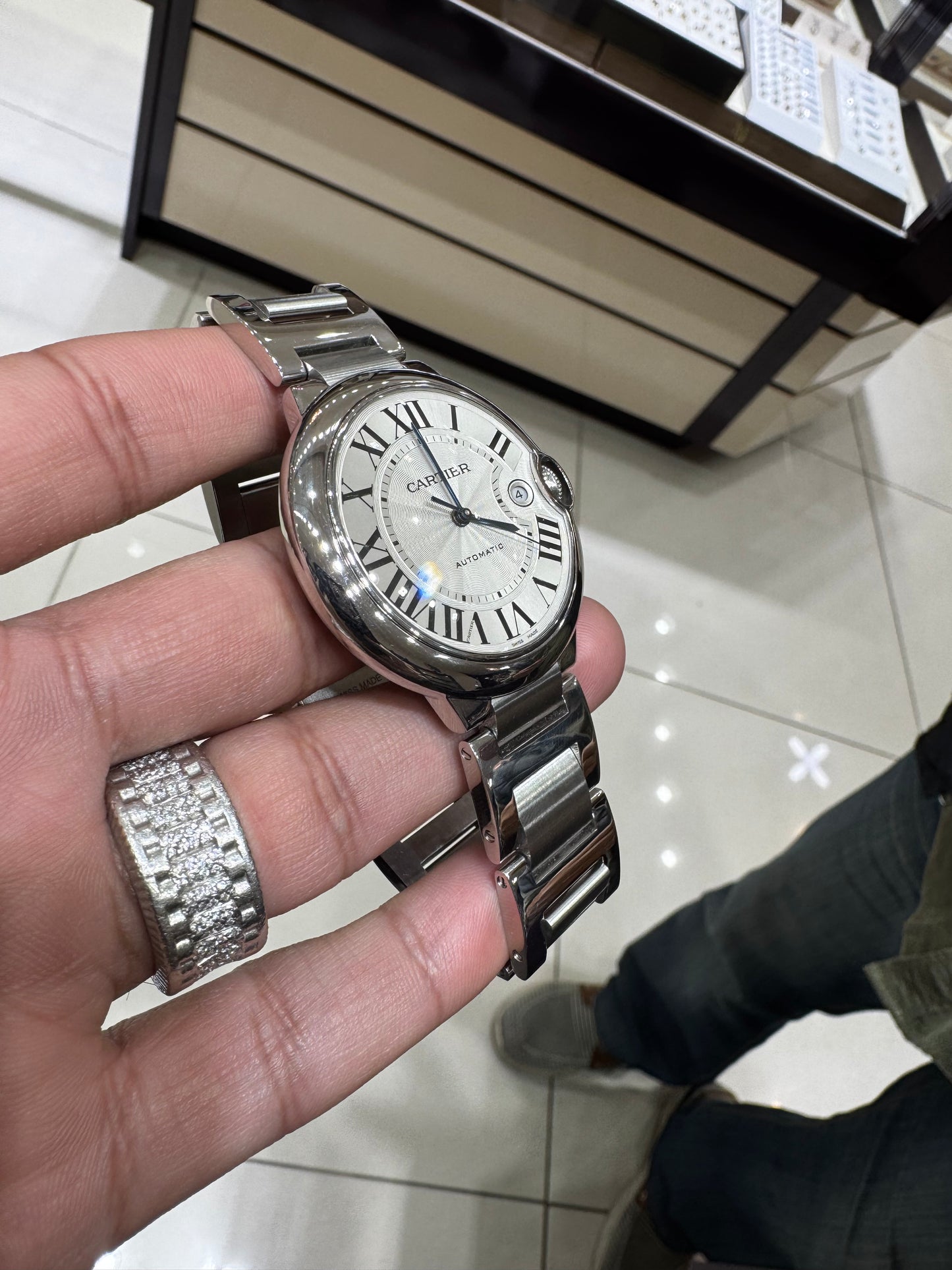 Stainless Steel Cartier 42mm Ballon Bleu De Automatic Watch| W69012Z4