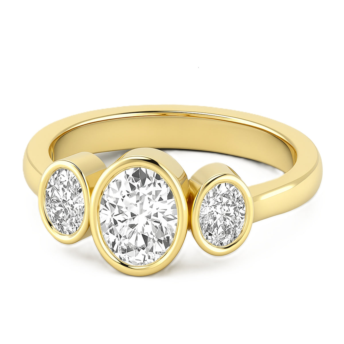 3 STONE OVAL RING