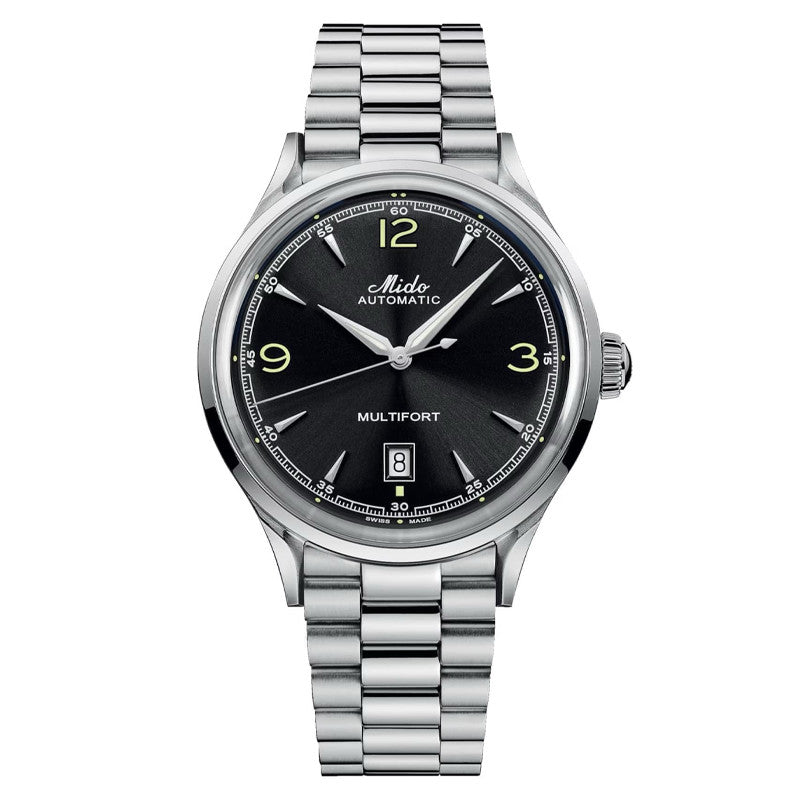 Mido Multifort Patrimony Black Dial Steel Bracelet