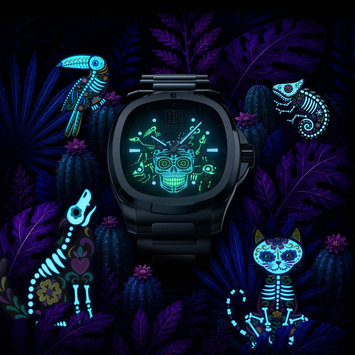 Mido Multifort TV Big Date Alebrijes M049.526.11.081.02 — official image
