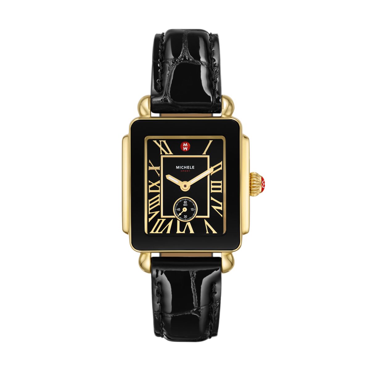 Michele Deco Sport Mid watch 29mm x 31mm noir gloss dial
