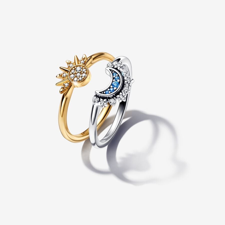 Celestial Sun \u0026 Moon Ring Set – Monica Jewelers, image size:900x900
