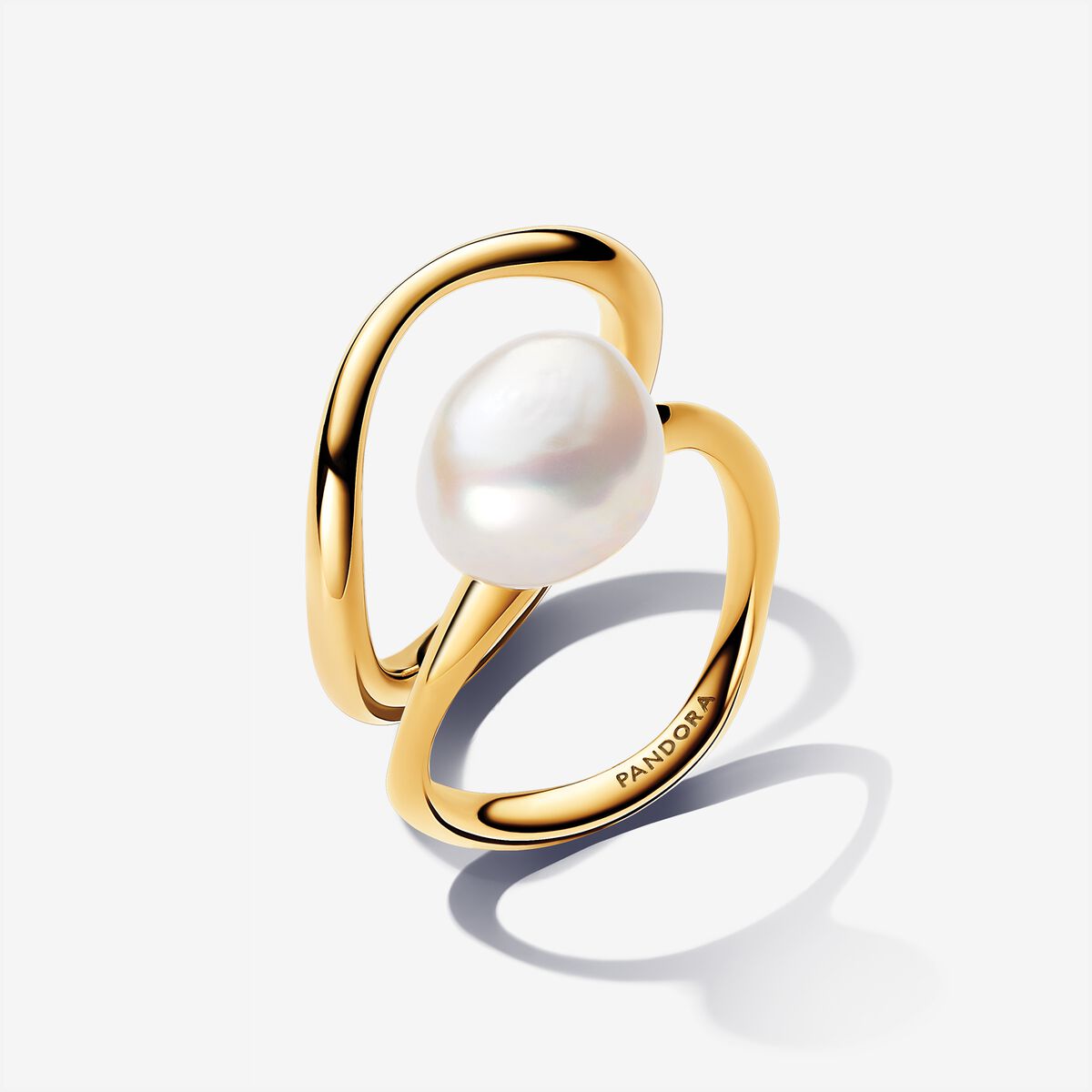 PANDORA ESSENCE Baroque Pearl Stacking Ring Set