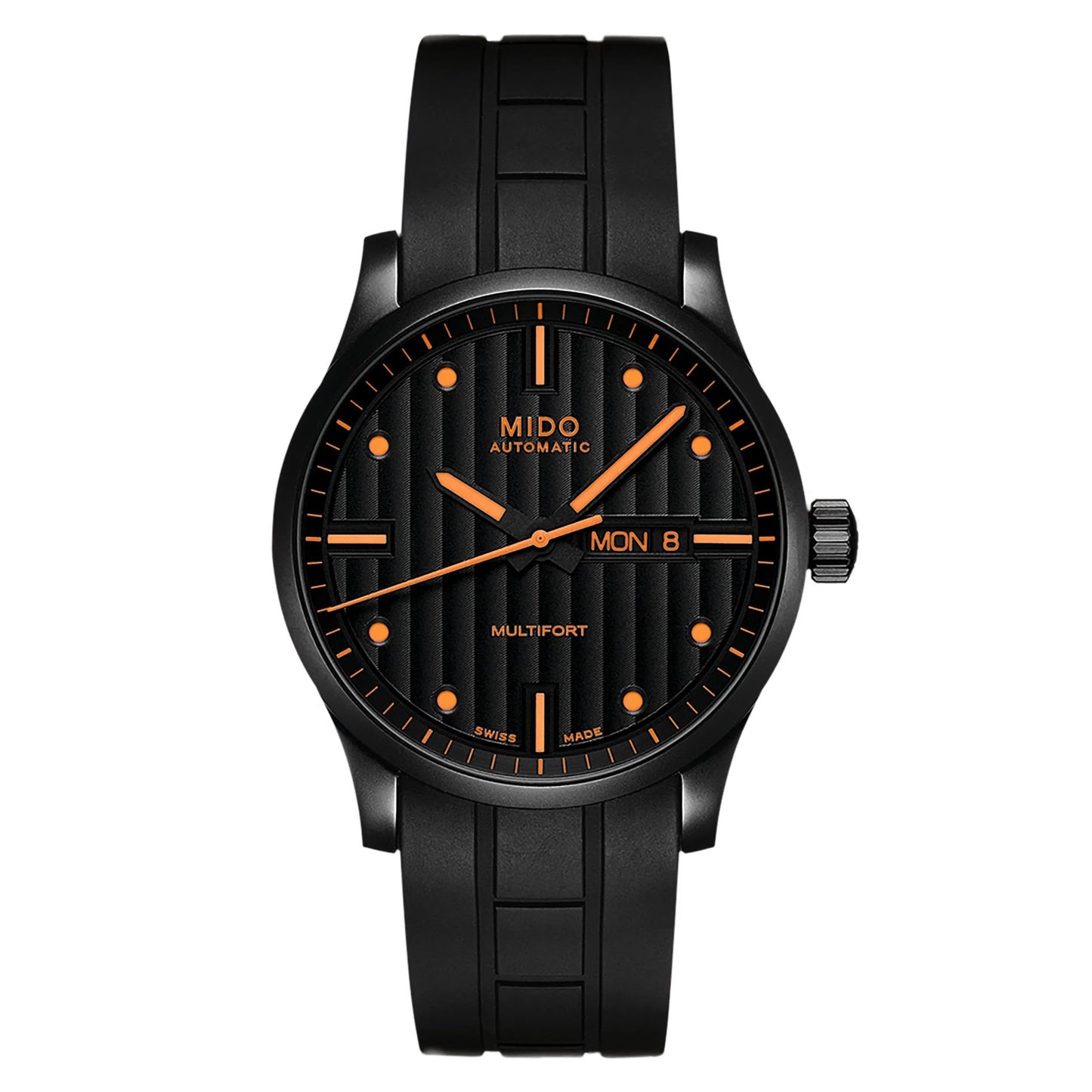 MIDO Multifort Gent Black Dial Stainless Steel with Black PVD Coating with Black Rubber Strap - 42mm