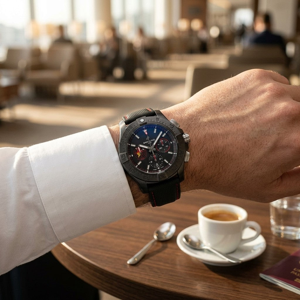 Breitling Avenger B01 Chronograph 44 Night Mission USN Dust Devils — Black Dial — lifestyle