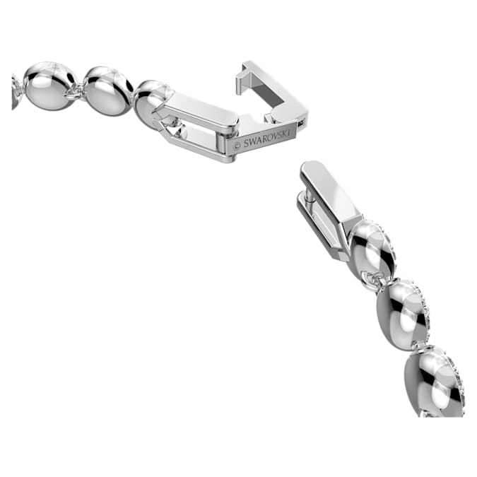 Angelic Tennis bracelet Round cut, Small, White, Rhodium plated