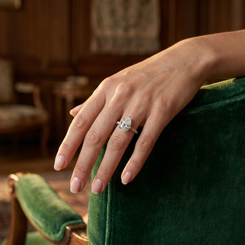 Ps Hidden Halo Engagement - worn lifestyle photo
