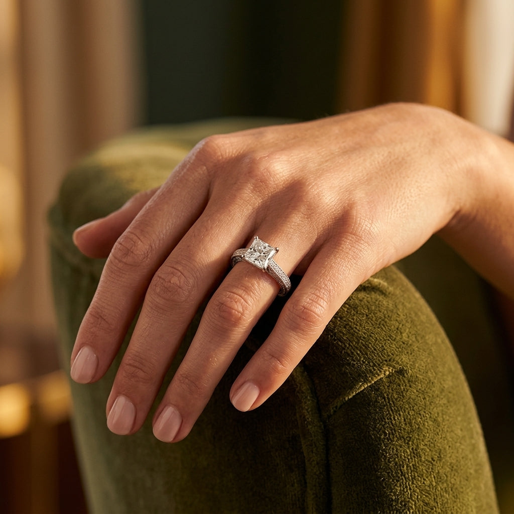 ENGAGEMENT RINGS TRELLIS - worn lifestyle photo