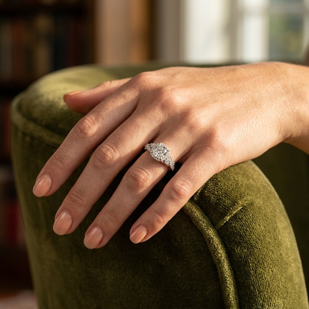 ENGAGEMENT RINGS ANTIQUE - worn lifestyle photo