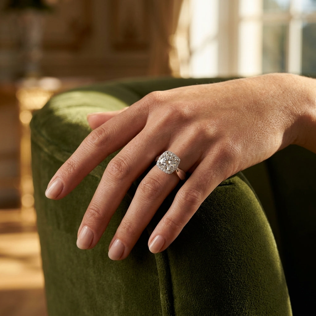 ENGAGEMENT RINGS SOLITAIRES ANY SH - worn lifestyle photo