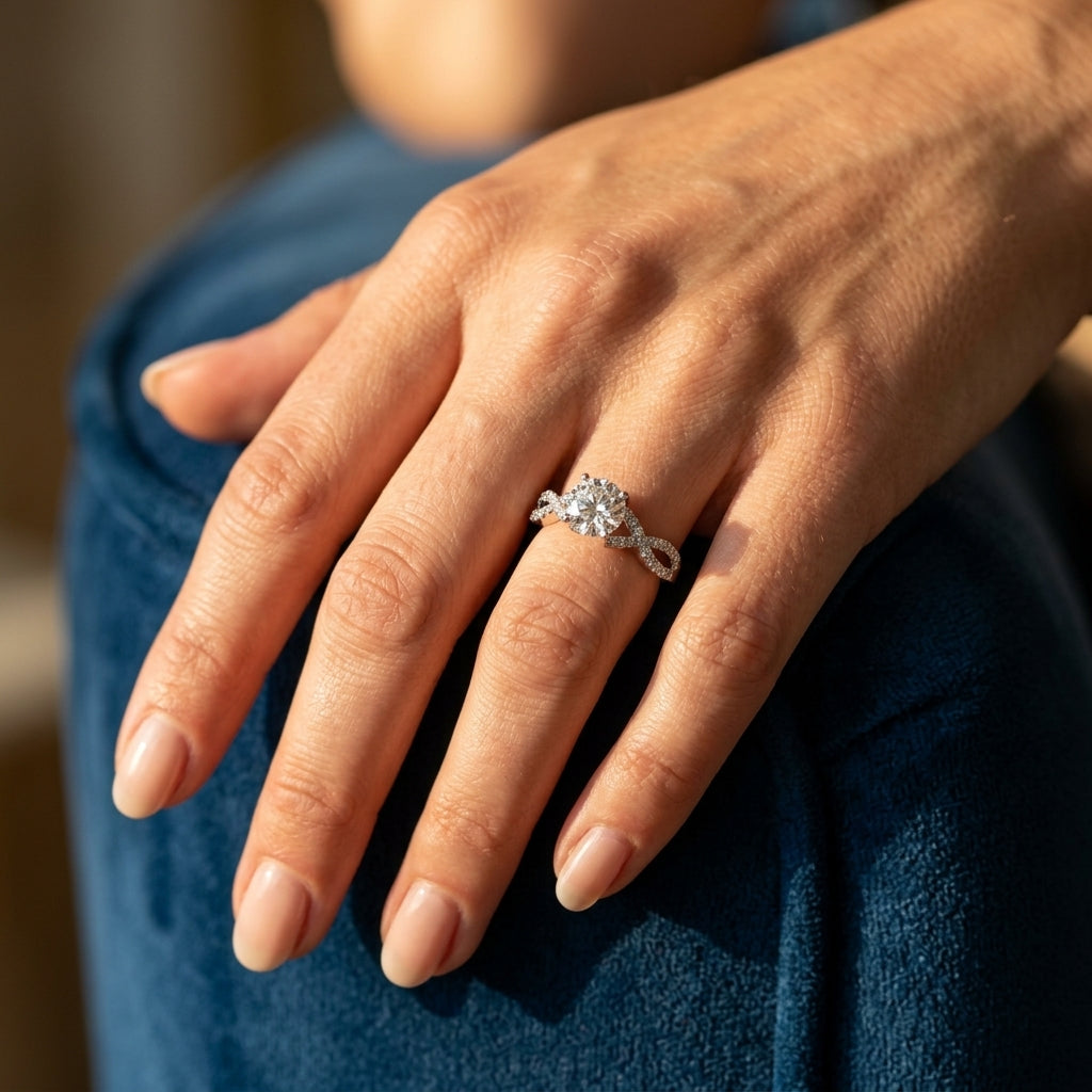 Split Shank Engagement Ring - worn lifestyle photo