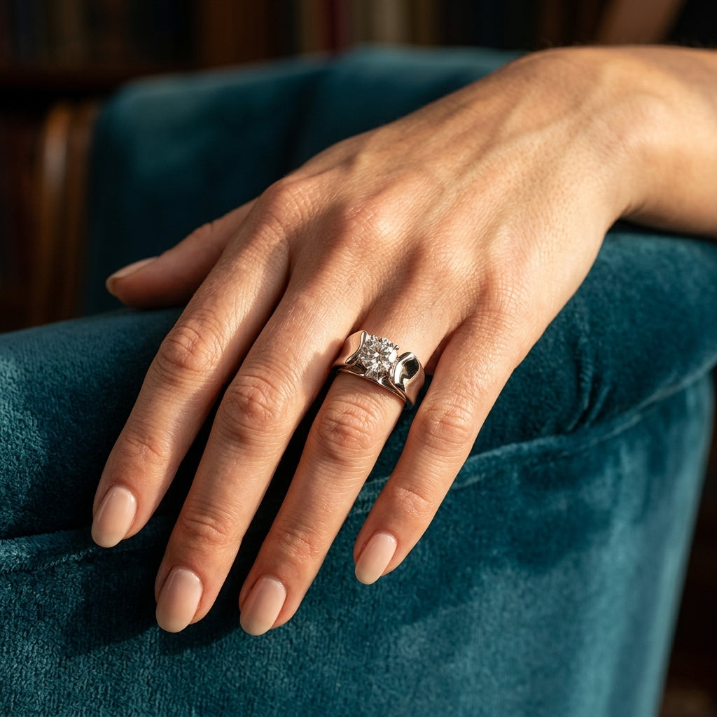 ENGAGEMENT RINGS SOLITAIRES ANY SH - worn lifestyle photo