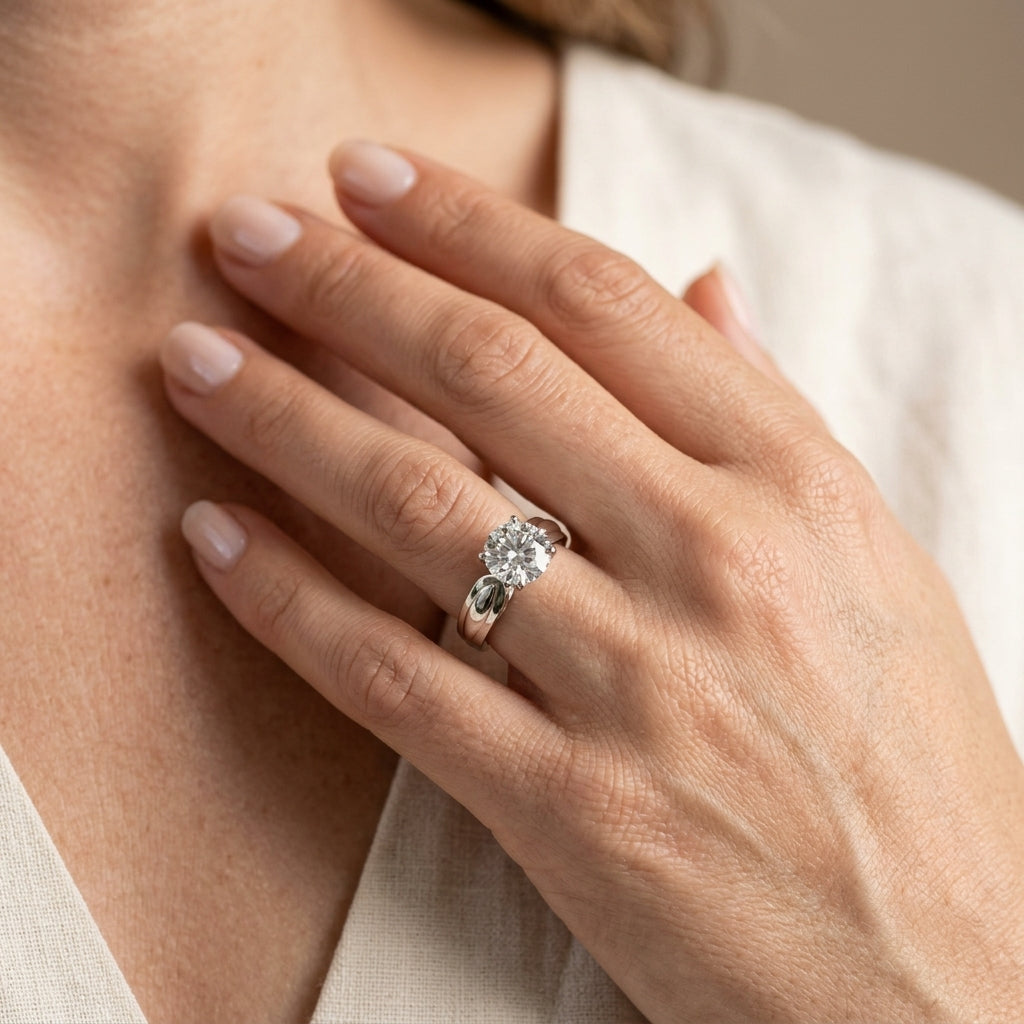ENGAGEMENT RINGS SOLITAIRES ANY SH - worn lifestyle photo