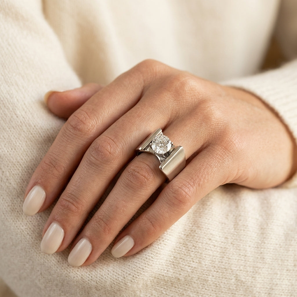 ENGAGEMENT RINGS SOLITAIRES ANY SH - worn lifestyle photo