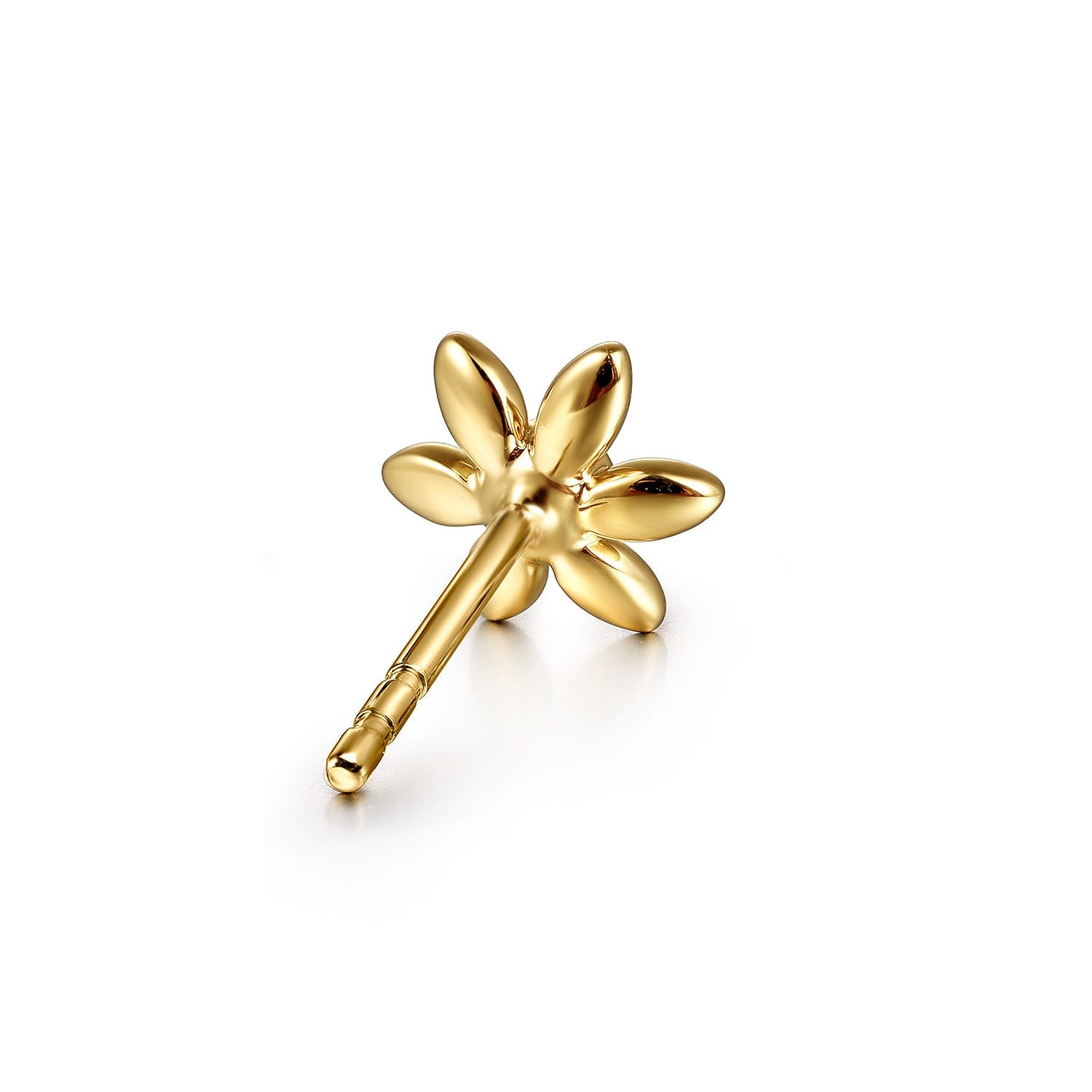 Gabriel & Co. Floral - 14K Yellow Gold White Sapphire Floral Stud Earrings .11CTW