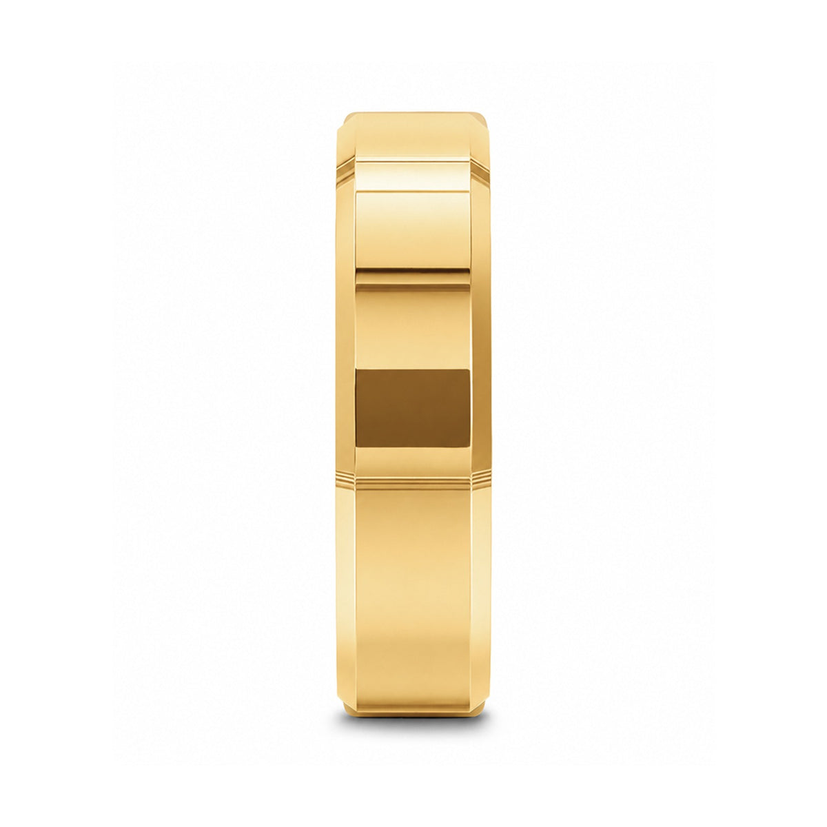 RHODES Gold-Plated Beveled Tungsten Carbide Ring - 4mm - 8mm