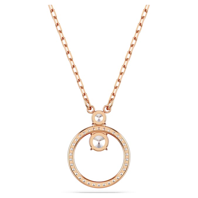 Constella pendant Pavé, Round cut, White, Rose gold-tone plated