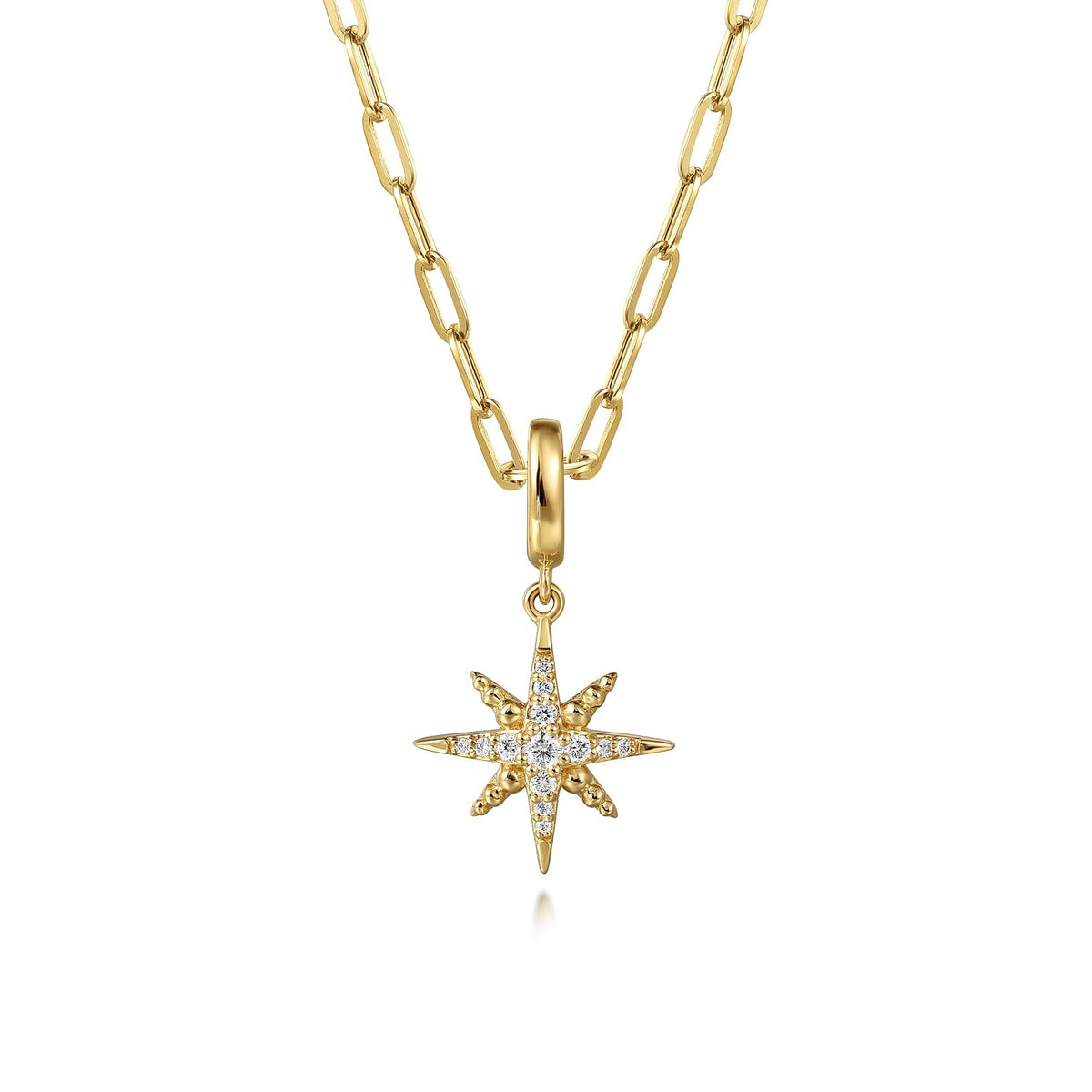 Gabriel & Co. 14K Yellow Gold Diamond Star Charm .15CTW