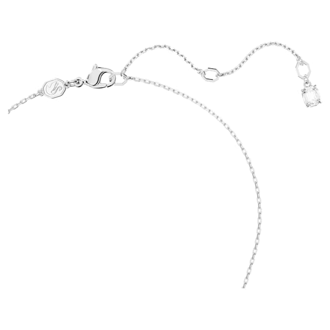 Dextera pendant Interlocking loop, White, Rhodium plated