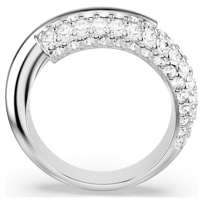 Dextera ring White, Rhodium plated