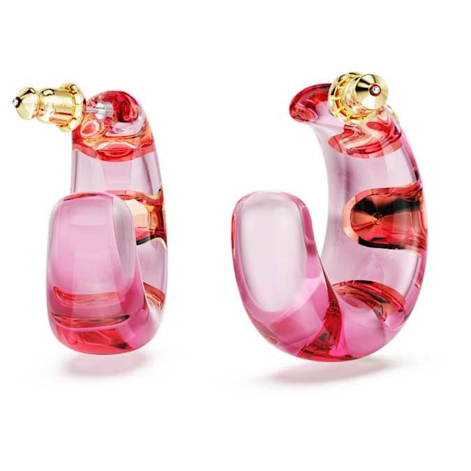 Dulcis hoop earrings Mixed cuts, Multicolored, Gold-tone plated