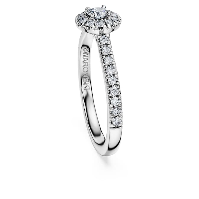 Eternity halo solitaire ring Lab-grown diamonds 0.45 ct tw, Round shape, Sterling silver