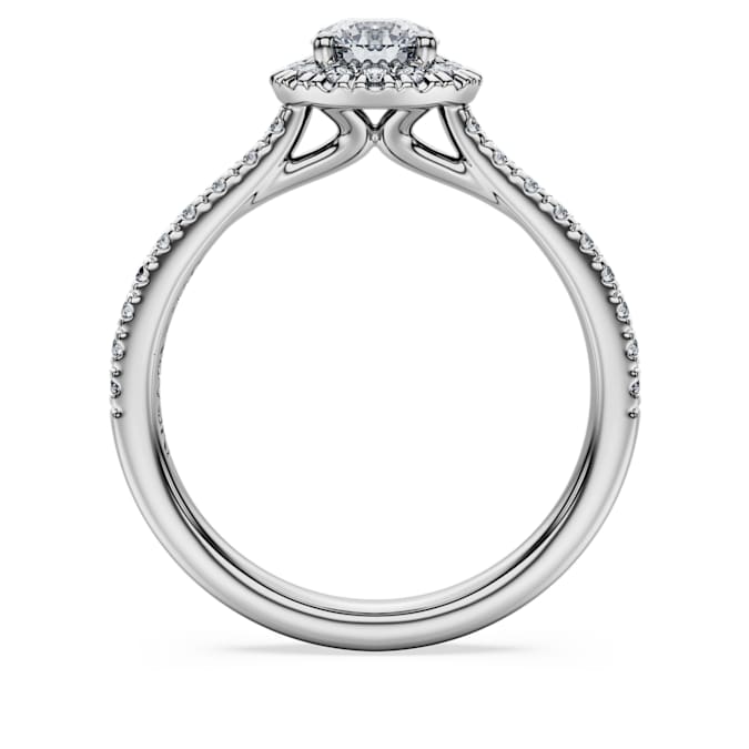 Eternity halo solitaire ring Lab-grown diamonds 0.8 ct tw, Round shape, 14K white gold