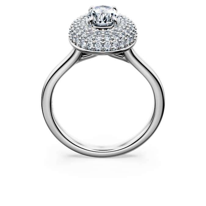 Eternity halo solitaire ring Lab-grown diamonds 1.5 ct tw, Mixed shapes, 14K white gold