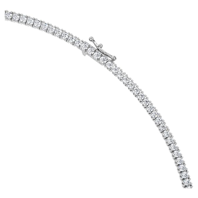 Eternity necklace Lab-grown diamonds 7 ct tw, Round shape, 14K white gold