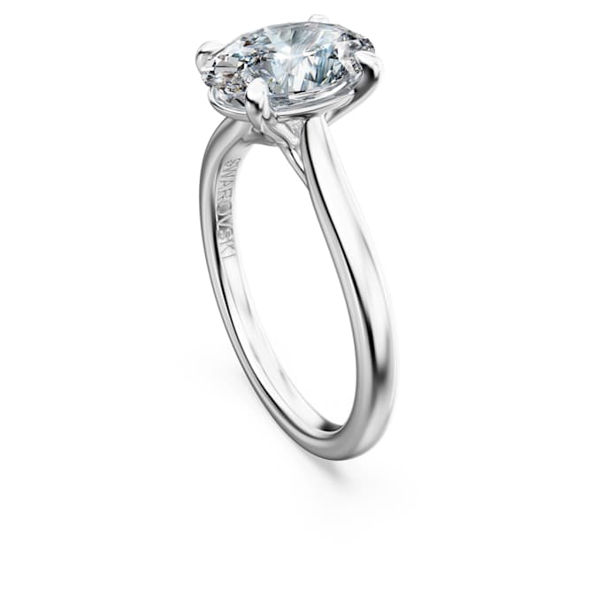 Eternity solitaire ring Lab-grown diamonds 2 ct tw, Oval shape, 14K white gold