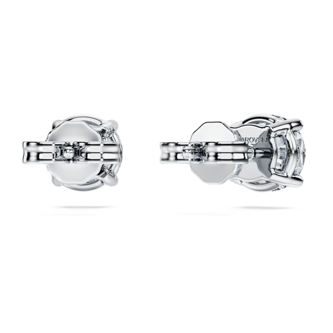 Eternity solitaire stud earrings Lab-grown diamonds 2 ct tw, Round shape, 14K white gold