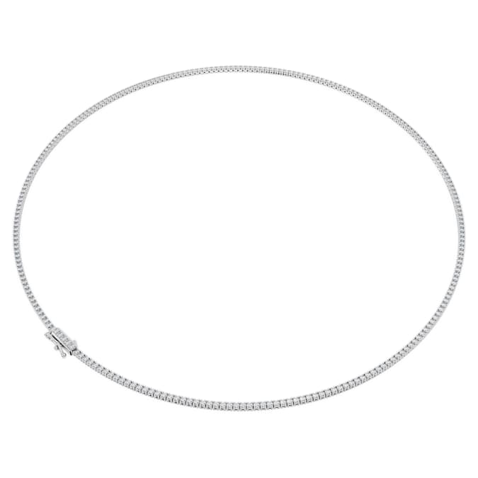 Eternity Tennis necklace Lab-grown diamonds 3 ct tw, Round shape, 14K white gold