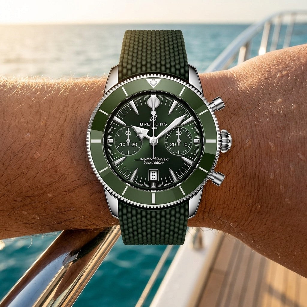 Breitling Superocean Heritage B01 Chronograph 42 — Green Dial — lifestyle