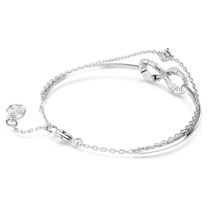 Hyperbola bangle Infinity, White, Rhodium plated